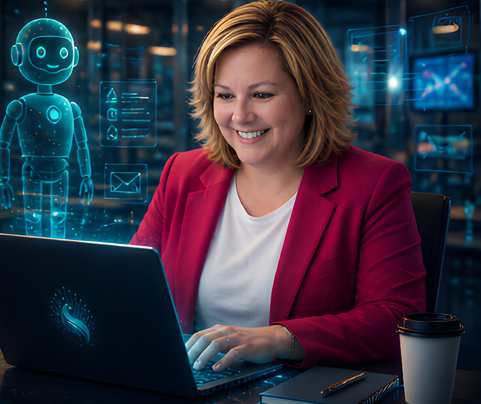 Debbie Wallace working with AI tools