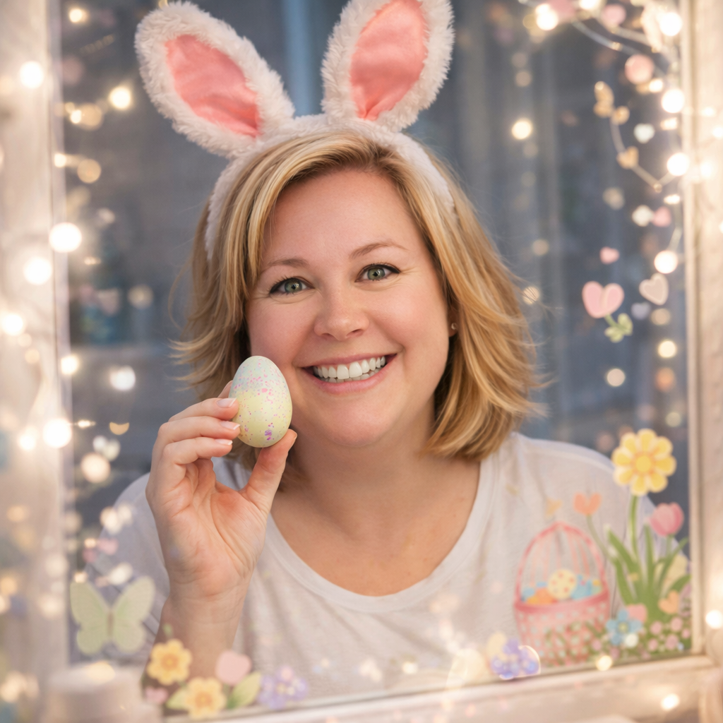 Easter cheer with bunny ears